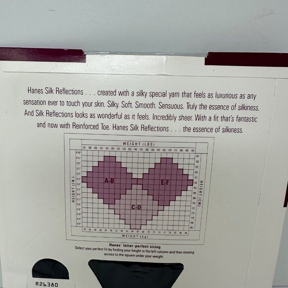 Hanes Silk Reflections Control Top Reinforced Toe Pantyhose Sz AB Classic Navy - Picture 7 of 10